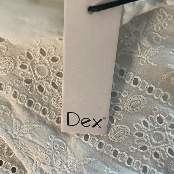 DEX Cotton and Lace A Line Dress White Size Medium - Picture 7 of 7